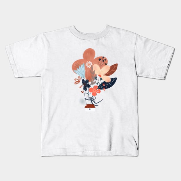 Mi home with flowers Kids T-Shirt by Krize